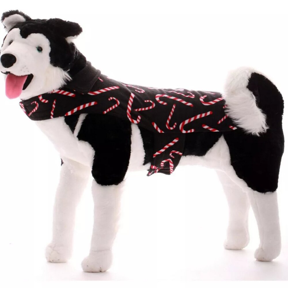 #follome Dog Cape Pajama Candy Cane XL